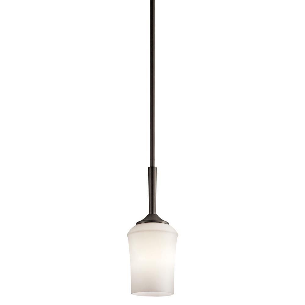 Kichler 43668OZ Aubrey 12.75" 1 Light Mini Pendant with Satin Etched Cased Opal in Olde Bronze®